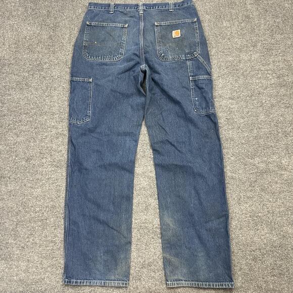 Carhartt Jeans Mens 34x34 Dungaree Fit Utility Painter Work Pants Distressed - Picture 4 of 11